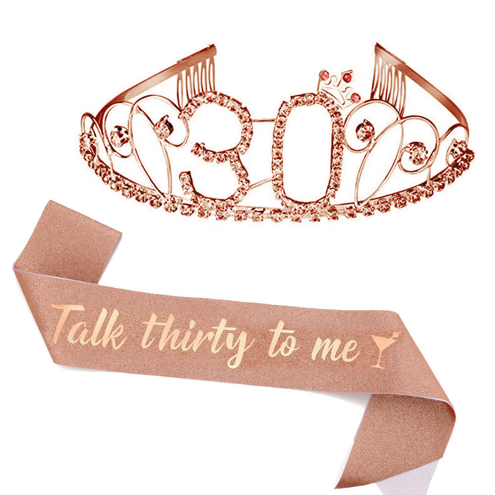 Ladies Glittering Tiara with Festive "50 & Fabulous" Design Kalsten