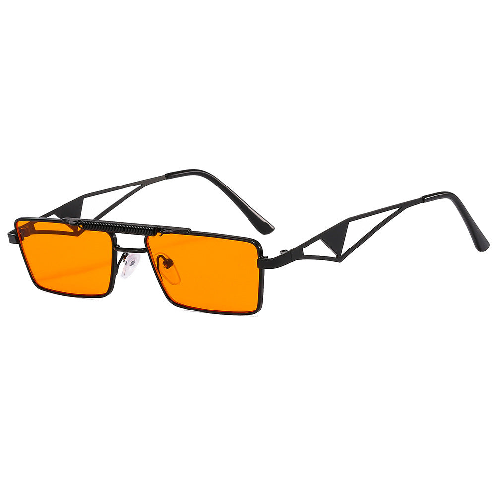 Fashionable sunglasses with square frame and mirrored lenses Kalsten