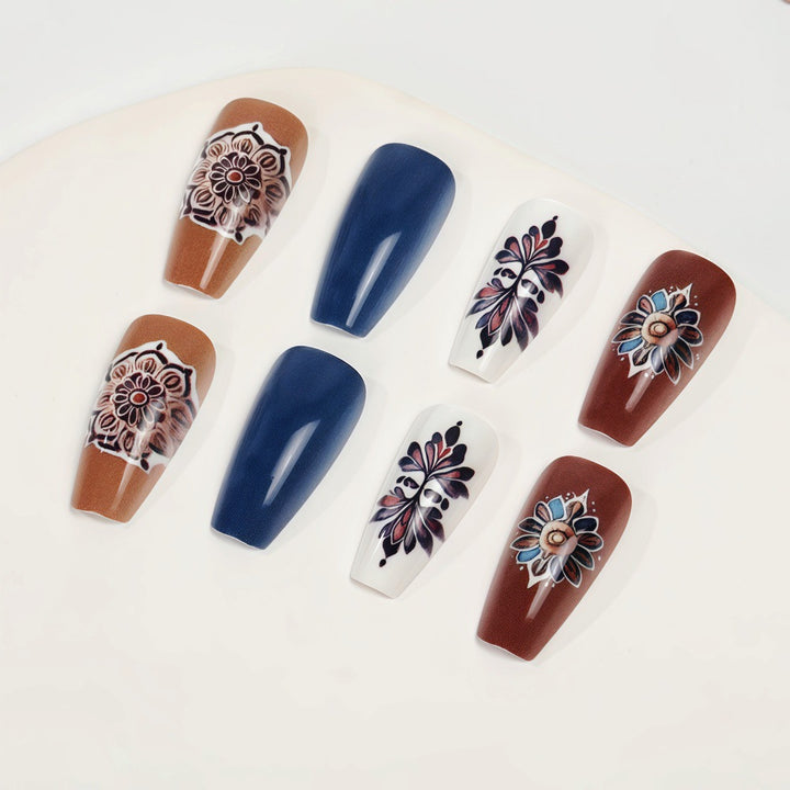 Artificial nails in elegant floral design Kalsten