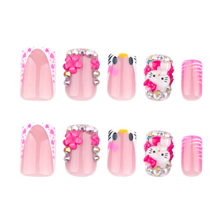 Artistic Nail Art with Animal Motifs and Glitter Accents Kalsten