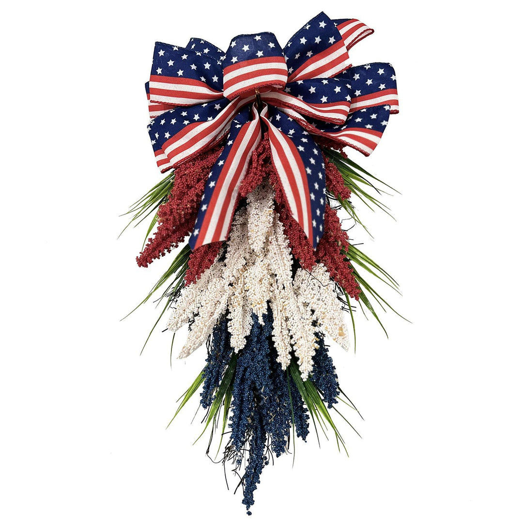 Unisex hanging door decor swag with bow and artificial berry branches Kalsten