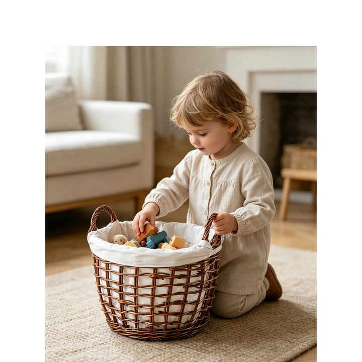 Handcrafted basket with cotton lining Kalsten