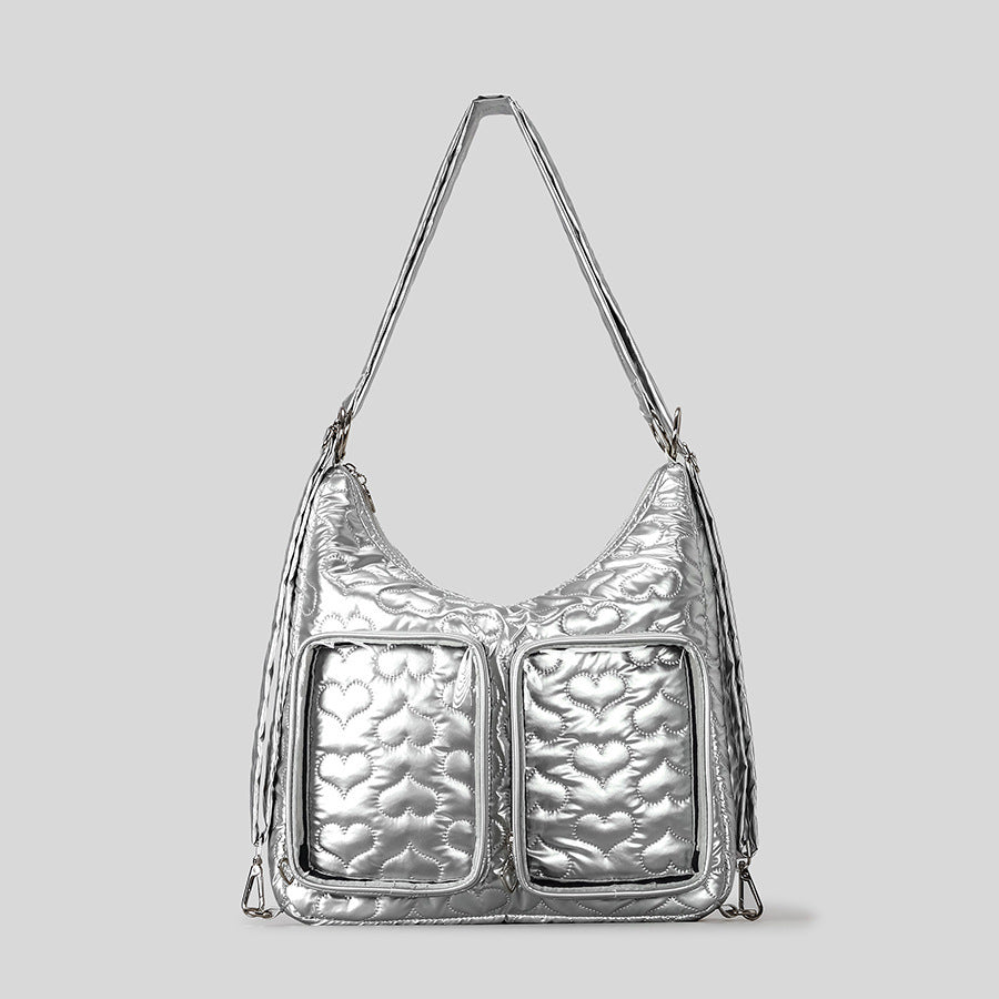 Quilted Heart Pattern Handbag