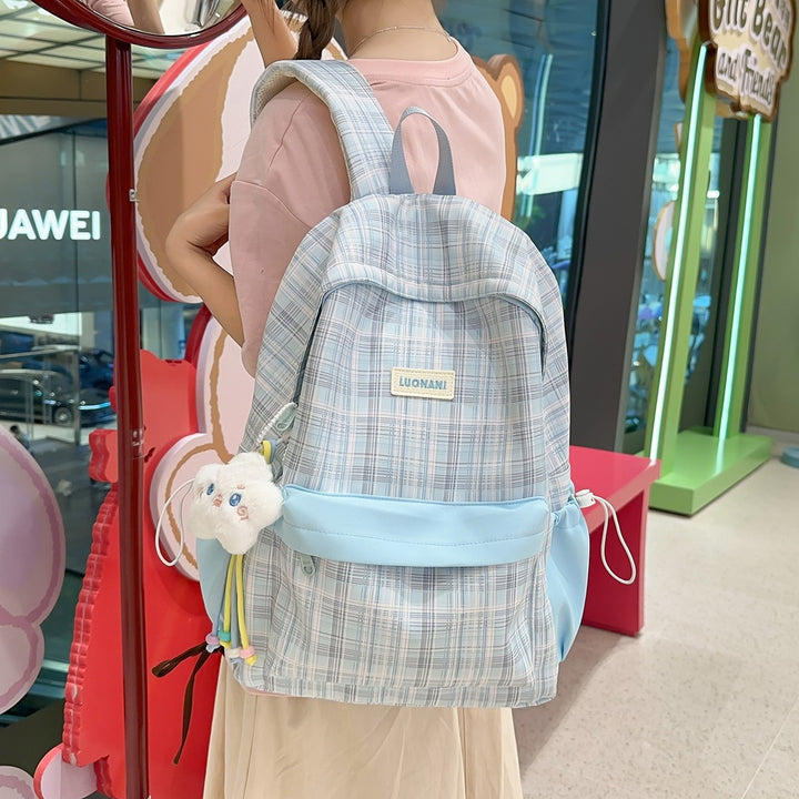 Chic Checked Casual Backpack Kalsten