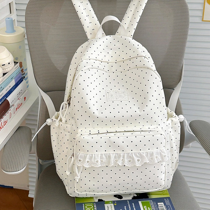 Playful Polka Dot Printed Backpack Kalsten