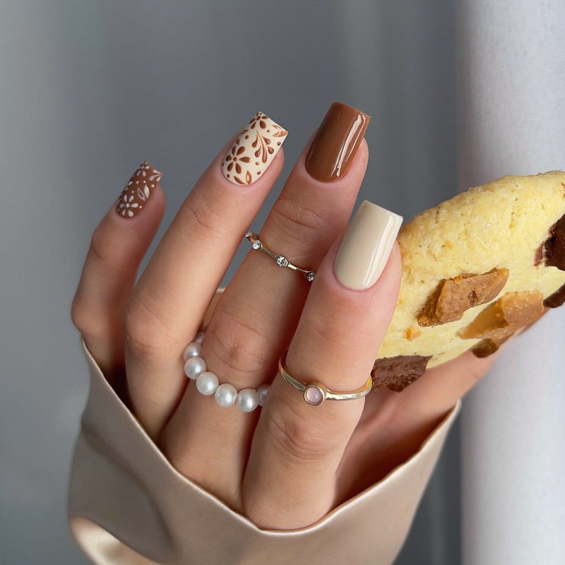 Glamorous Press-On Nail Set with Decorative Gemstone Accents Kalsten