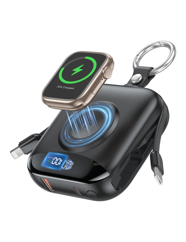 Portable inductive charger with integrated battery and LCD display Kalsten
