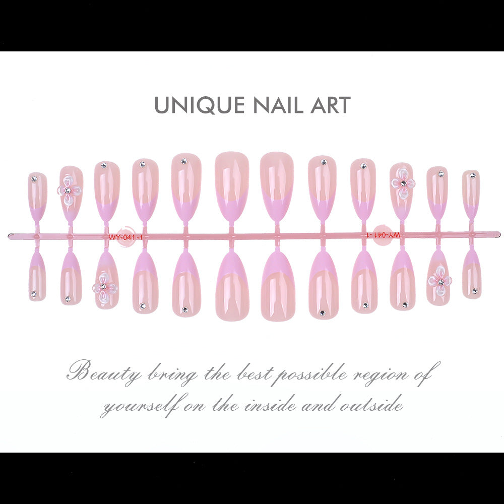 Elegant Floral-Accent Press-On Nail Set Kalsten