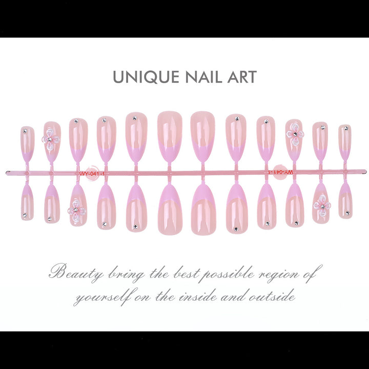 Elegant Floral-Accent Press-On Nail Set Kalsten