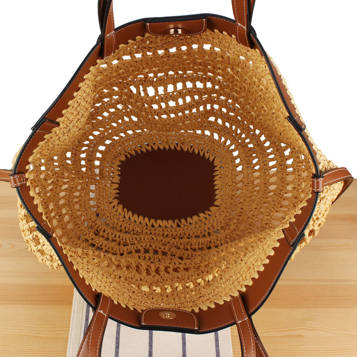 Handbag with Fine Weave and High-Quality Leather Accents Kalsten