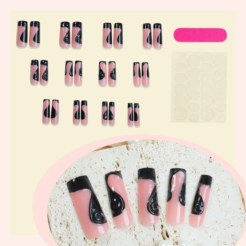 Artificial nails in trendy wave design Kalsten