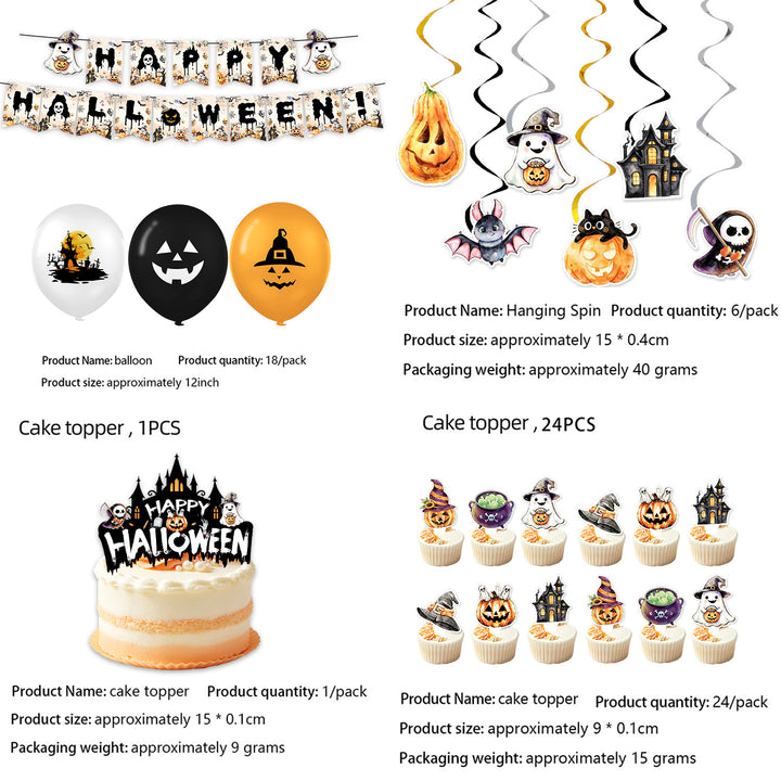 Paper Napkin Set with Halloween Motifs and Detailed Print for Party Decoration