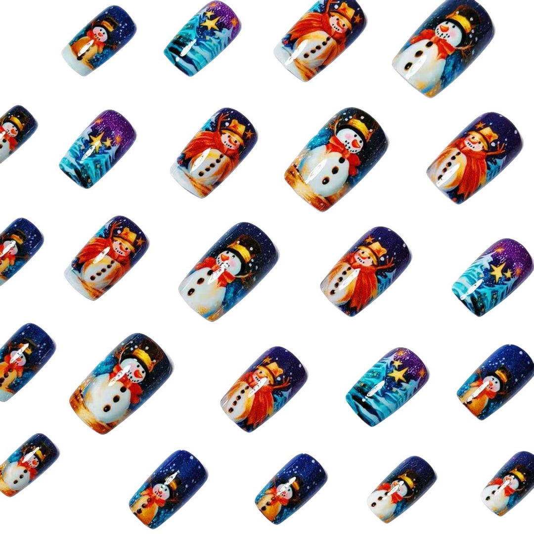Artificial nails with cheerful snowman design Kalsten