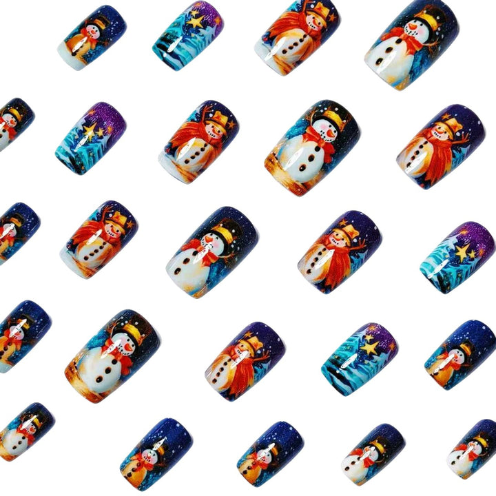 Artificial nails with cheerful snowman design Kalsten