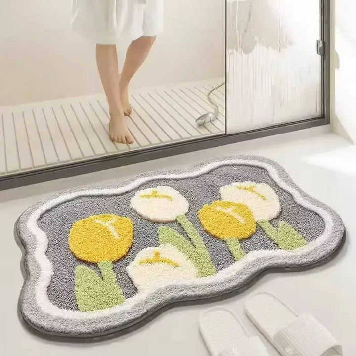 Plush Cat Theme Bath Mat