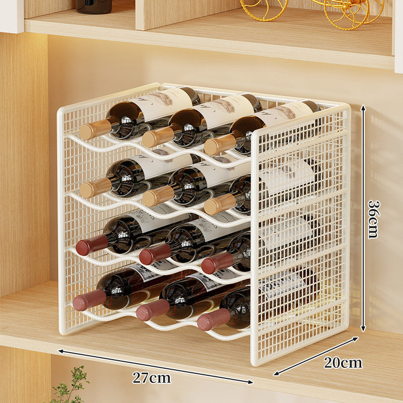 Compact Countertop Metal Wire Wine Bottle Organizer