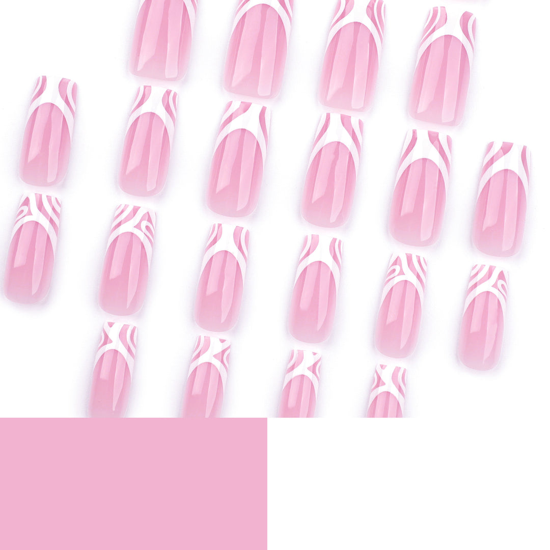 Artful nail extensions with translucent design and elegant lines Kalsten