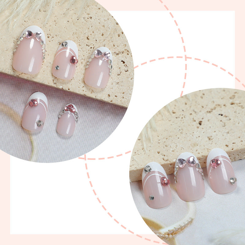 Glamorous Rhinestone-Embellished Press-On Nail Set Kalsten