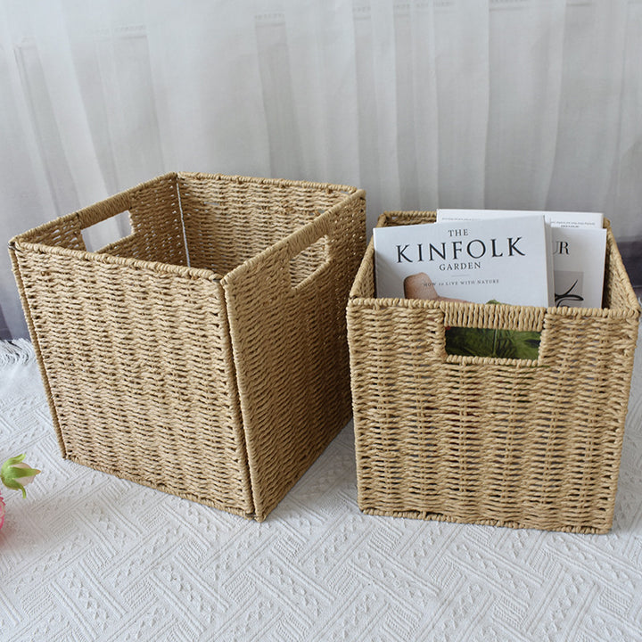 Rustic Woven Storage Bin Kalsten