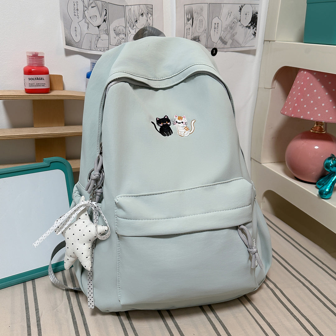 Embroidered Cat-Themed Casual Backpack Kalsten