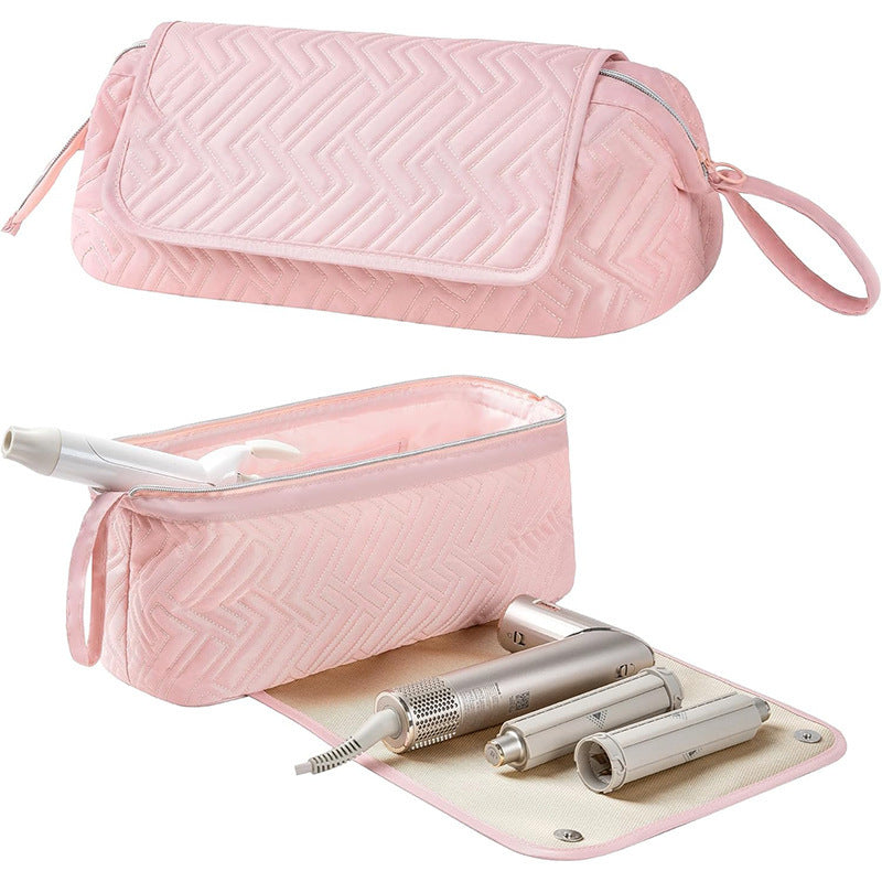 Cosmetic organizer bag with pre-made space for styling tools Kalsten