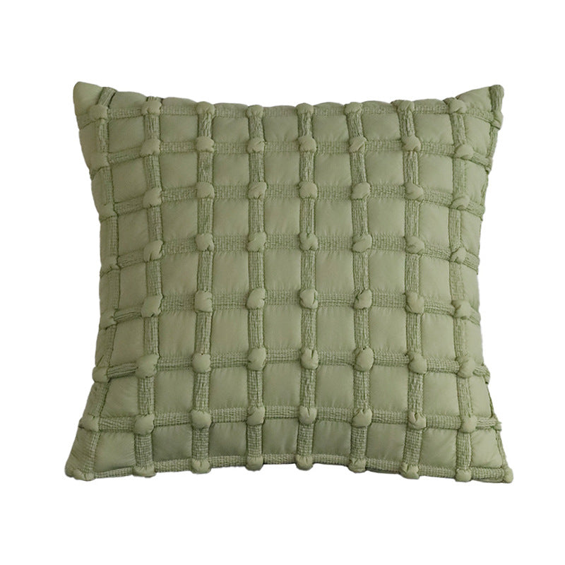 Decorative cushion cover with hand-knotted grid structure Kalsten