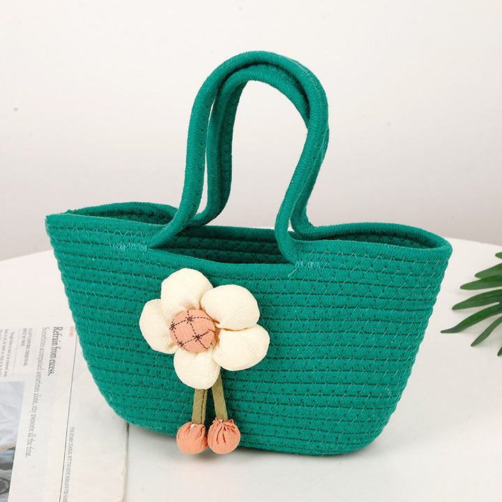 Decorative Woven Straw Tote Kalsten