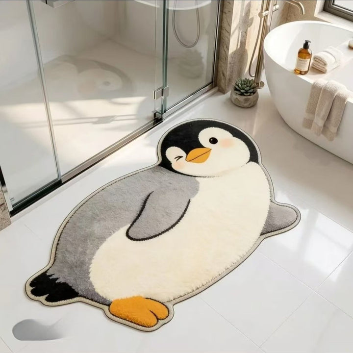 Cute Penguin Plush Bath Mat