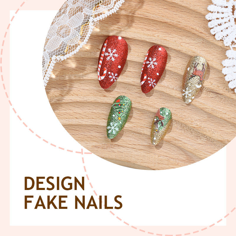 Festive Artificial Nail Set with Winter Motifs Kalsten