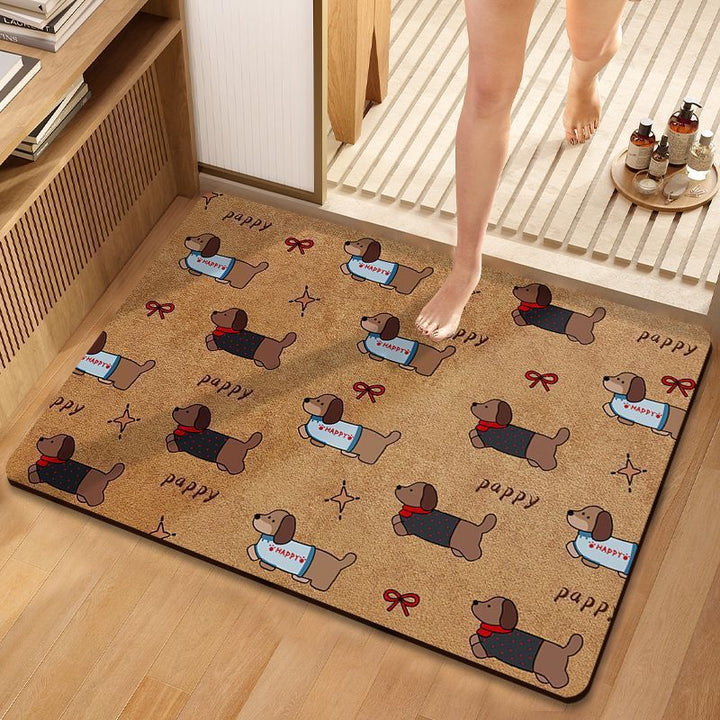 Cute Dog-Themed Decorative Bathroom Mat