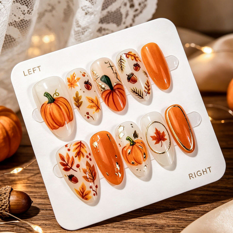 Autumn Themed Press-On Nail Art Set