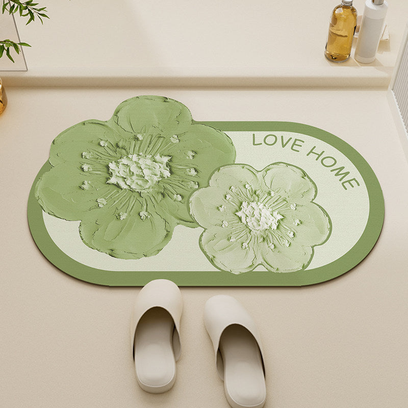 Floral-Themed Non-Slip Bath Mat