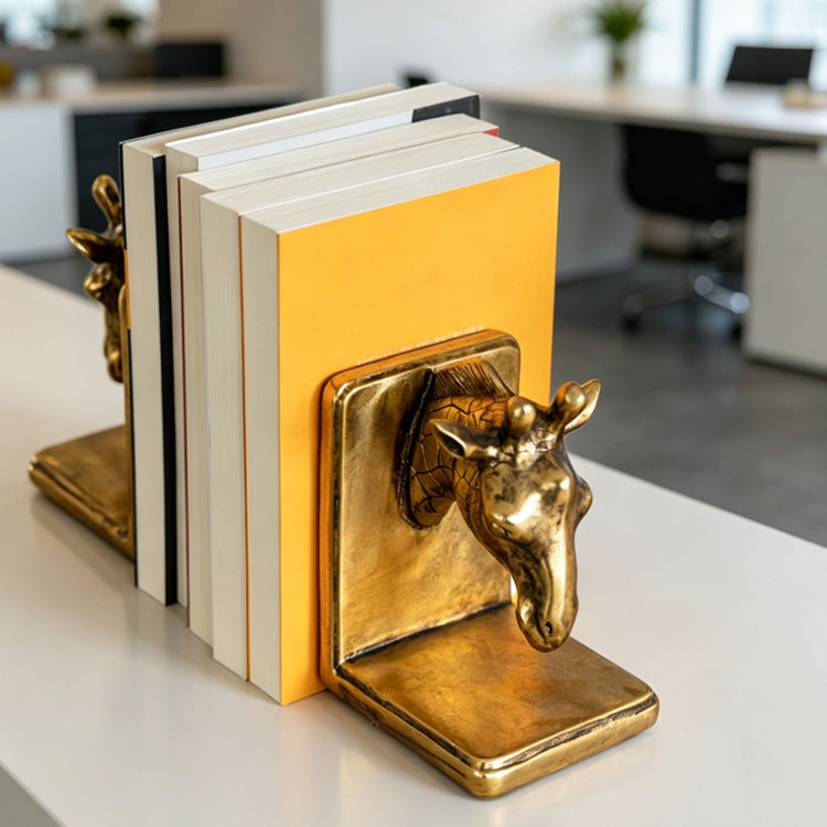 Artistic Giraffe Head Bookend