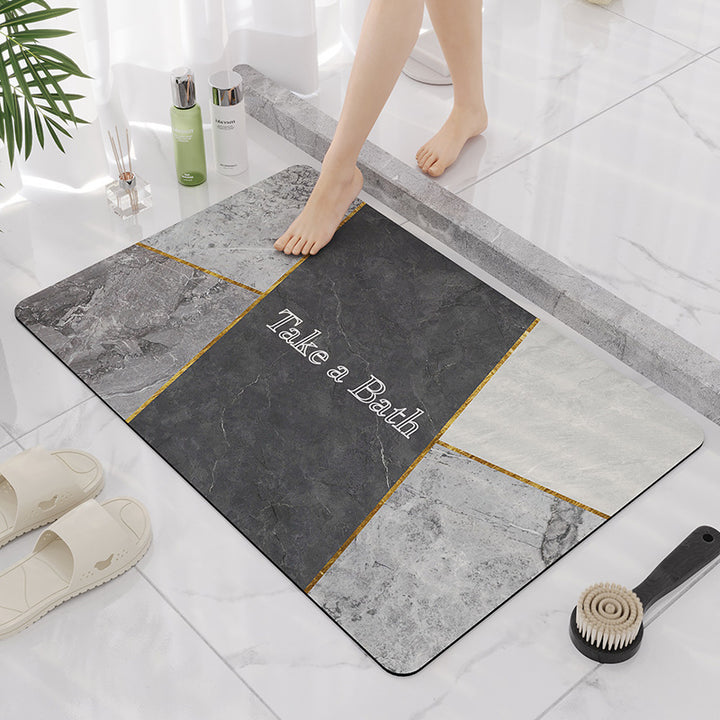 Elegant Marble Design Bathroom Mat Kalsten