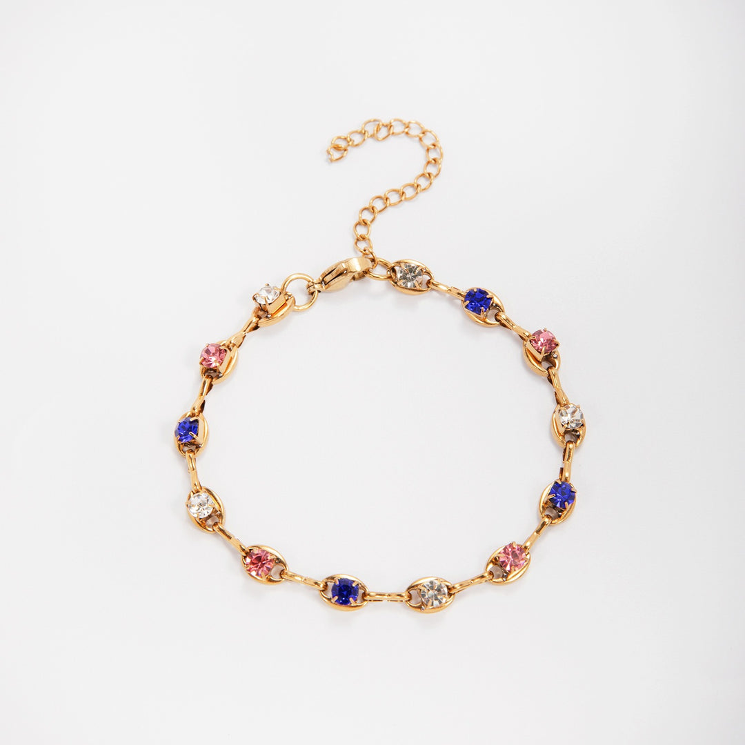 Elegant Gemstone Accent Link Bracelet Kalsten