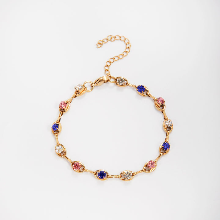 Elegant Gemstone Accent Link Bracelet Kalsten