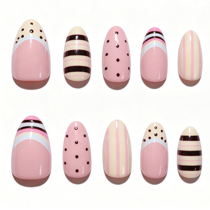 Artistic Patterned Press-On Nail Set Kalsten