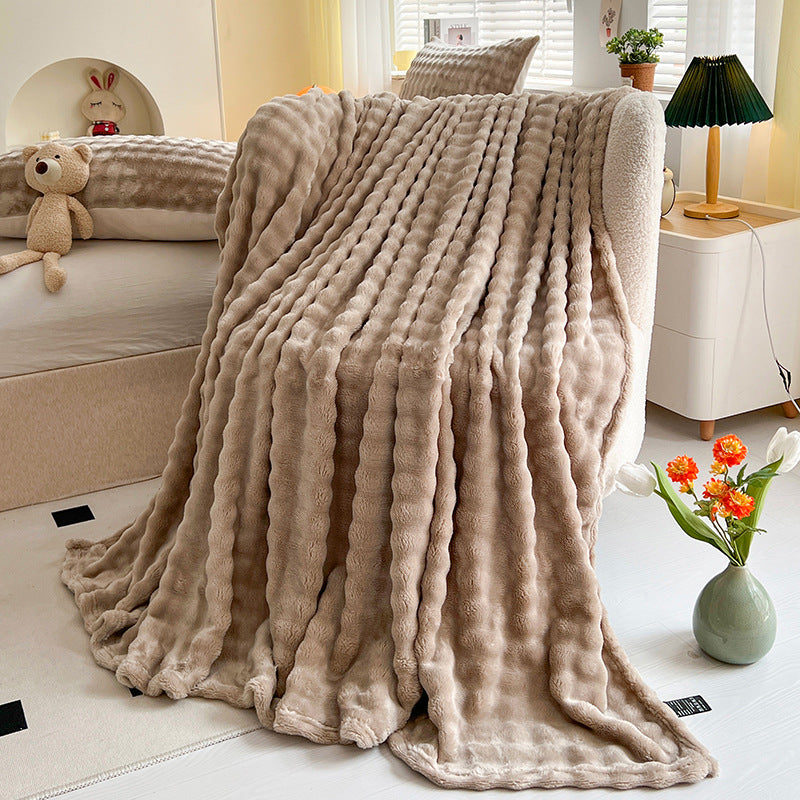 Women Plush Bedspread with Textured Design Kalsten