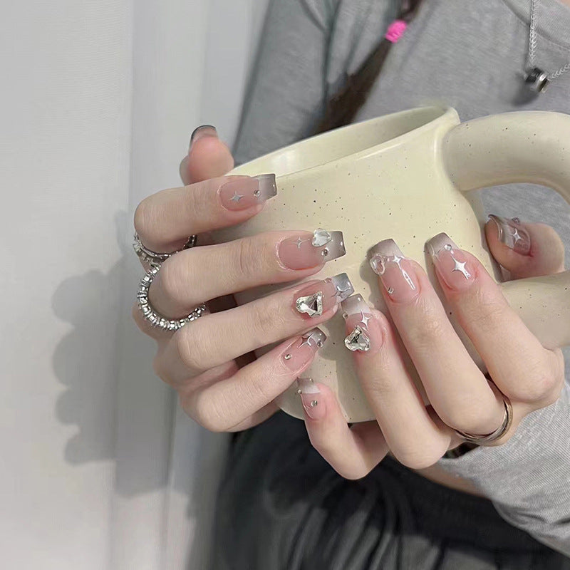 Acrylic nail set with sparkling crystal decorations Kalsten