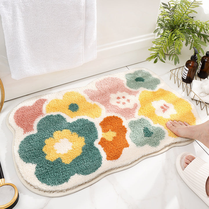 Cozy Rainbow-Themed Bath Mat