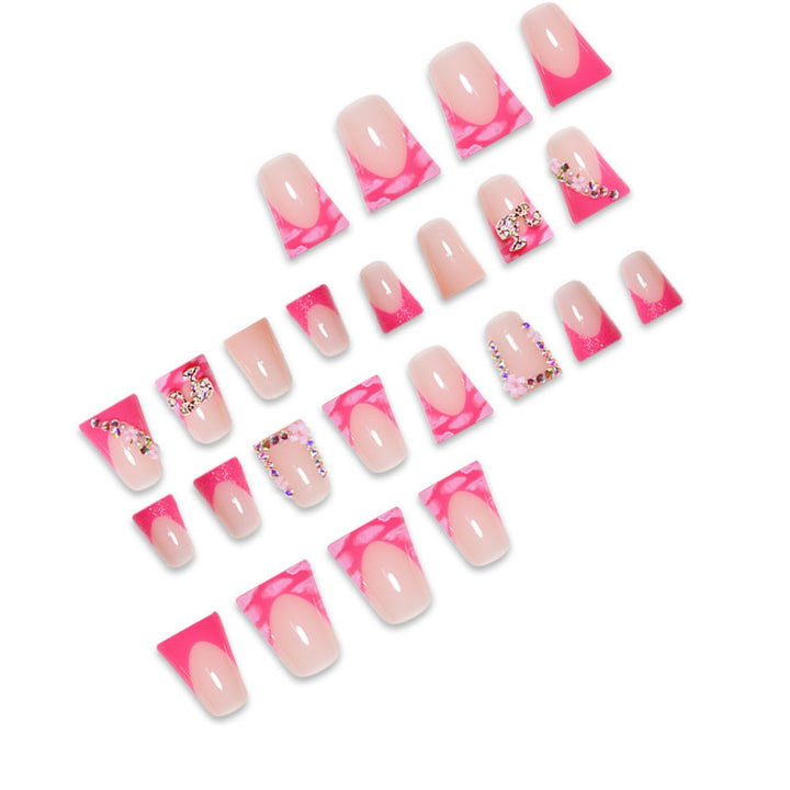 Artistic Press-On Nail Extensions with Rhinestone Accents Kalsten