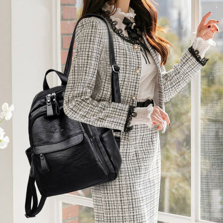 Structured Leather Backpack Kalsten