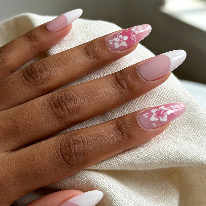 Floral Design Stiletto Nail Art Extensions Kalsten
