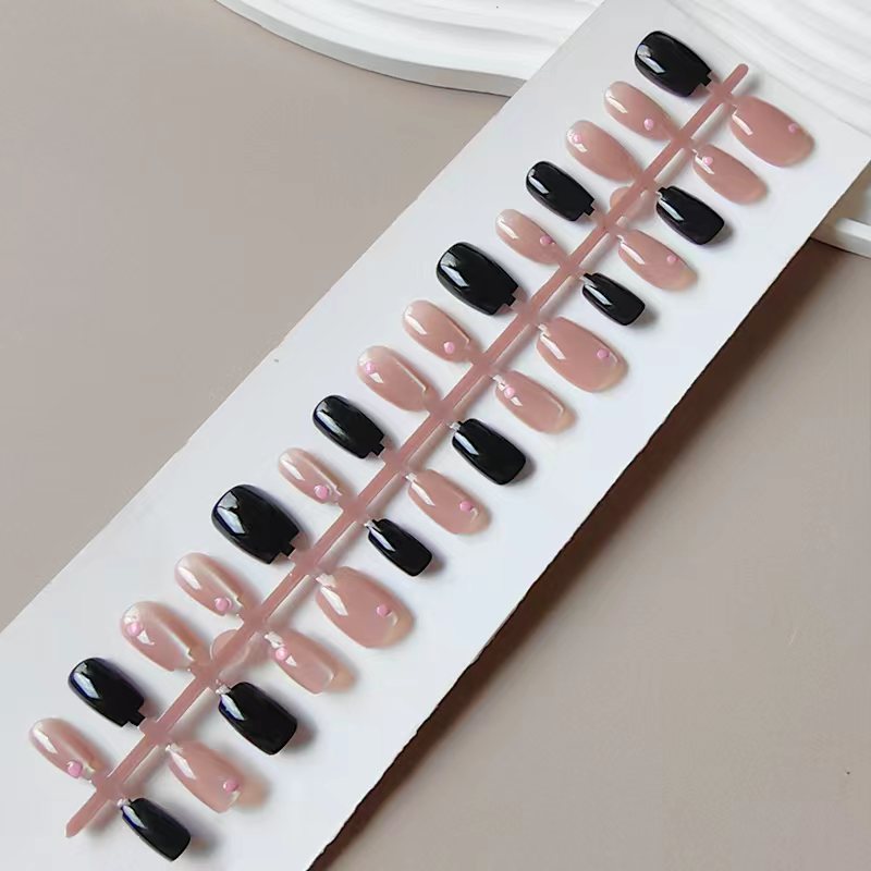 Artificial nails in elegant black-pink design Kalsten