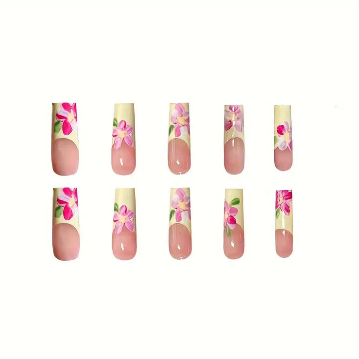 Decorative Floral Design Press-On Nails Kalsten