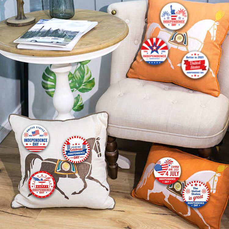 Unisex nan rundes self-adhesive motif sticker set patriotic star pattern weatherproof multiple design Kalsten