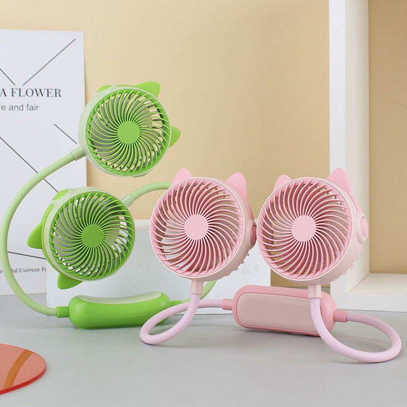 Women's Wearable Neck Fan with Dual Rotating Blades Kalsten