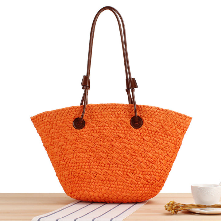 Beach bag with elegant leather straps Kalsten