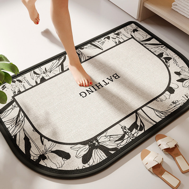 Luxurious Floral Print Bath Mat