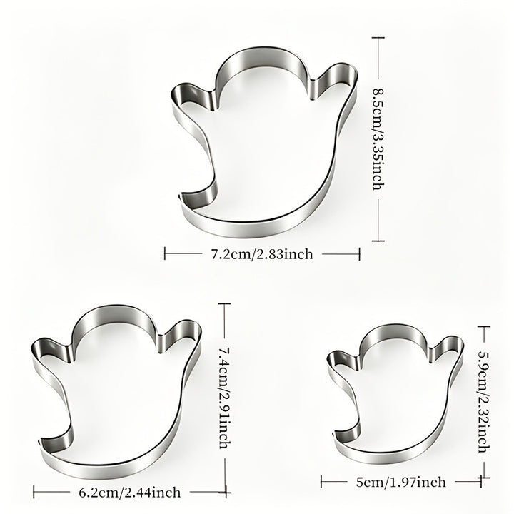 Pumpkin cookie cutter set made of stainless steel food safe with smooth edges